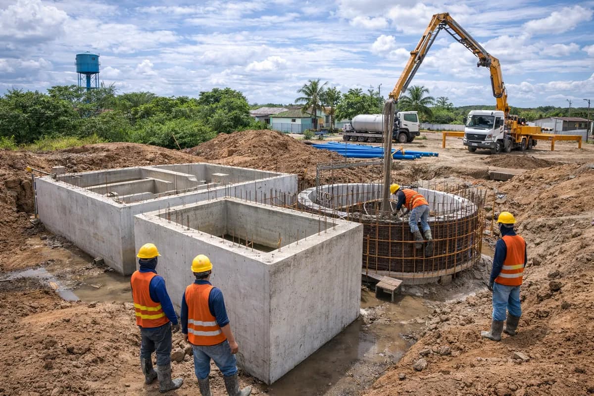 Vista do projeto Execução do Sistema de Reuso da ETA de Jacaraú em Jacaraú, PB