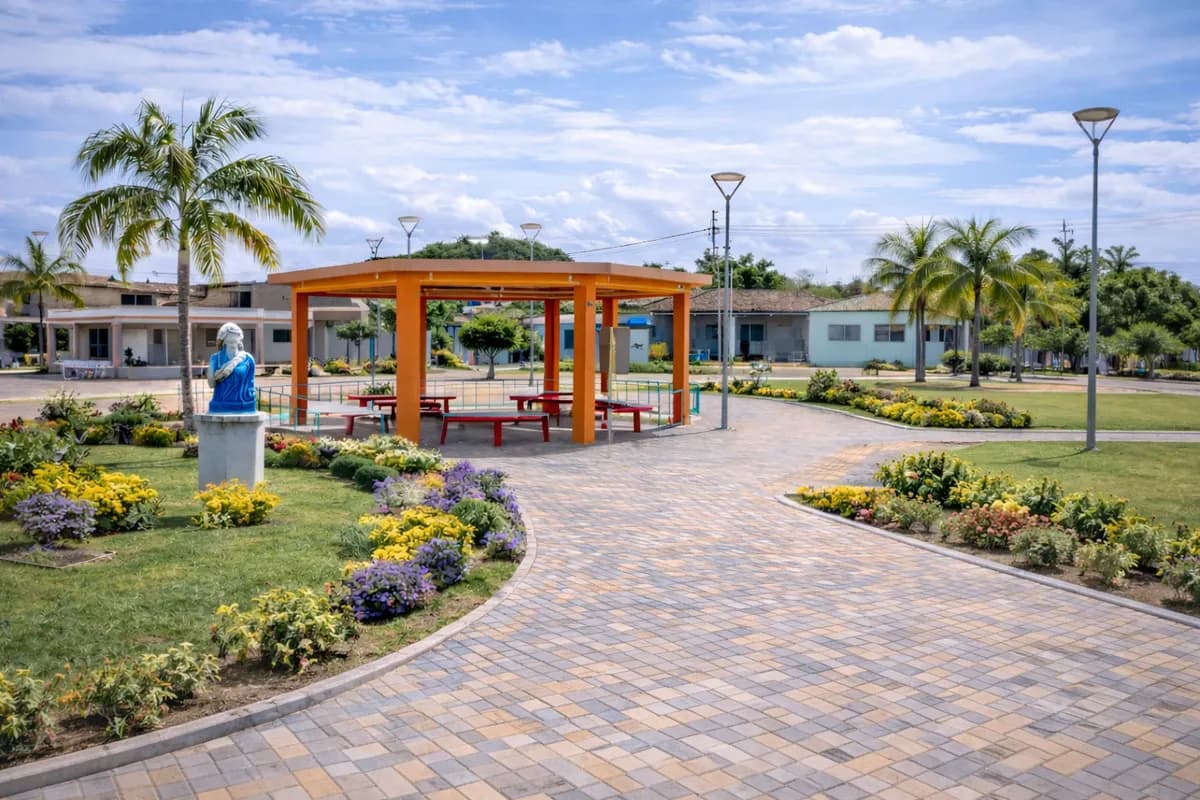 Vista do projeto Reforma e Infraestrutura de Praças (N. S. da Conceição e da Saúde) em Caaporã, PB