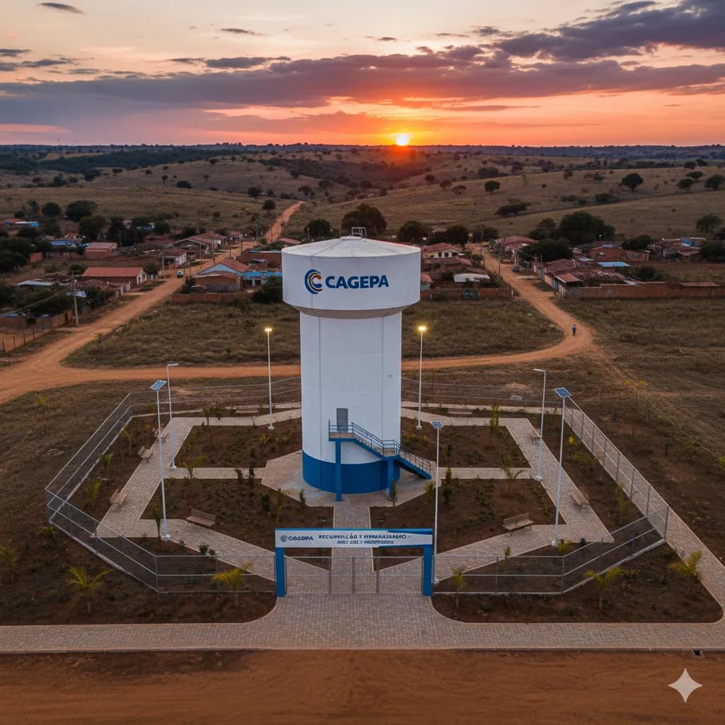 Vista do projeto Recuperação de Reservatório e Urbanização executado pela WJX Construções em São José dos Cordeiros, PB no ano de 2024