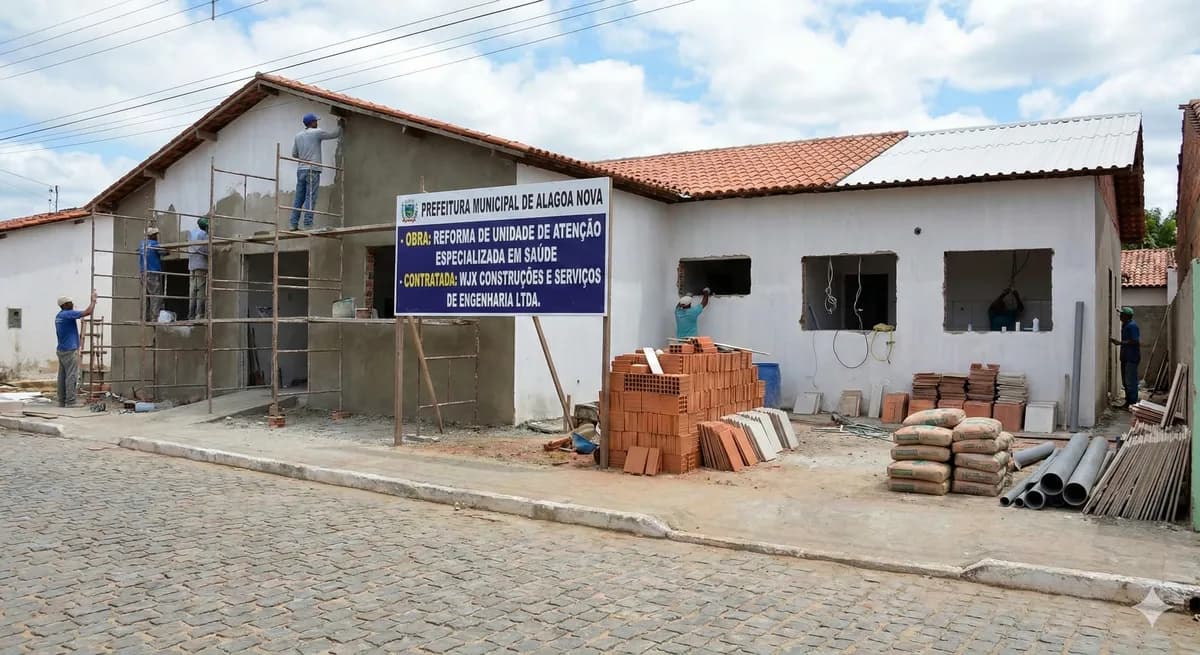 Vista do projeto Reforma do Hospital Municipal executado pela WJX Construções em Alagoa Nova, PB no ano de 2025