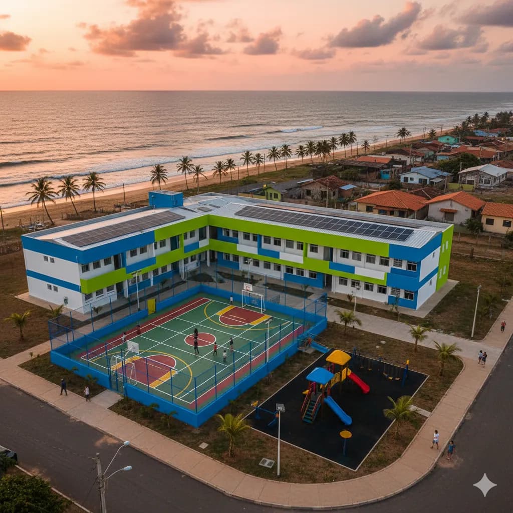 Vista do projeto Reparos em Diversas Escolas do Município executado pela WJX Construções em Baía da Traição, PB no ano de 2024