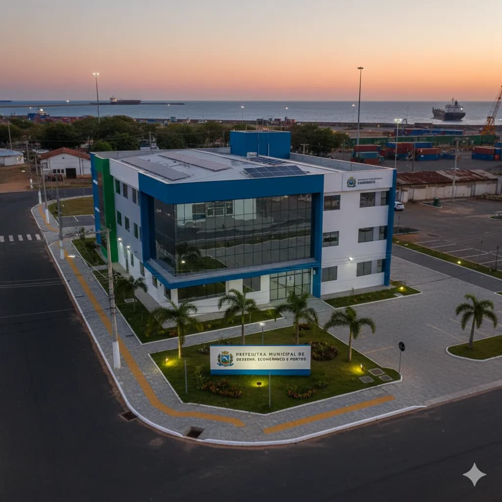 Vista do projeto Reforma da Secretaria de Desenv. Econômico e Portos executado pela WJX Construções em Cabedelo, PB no ano de 2024